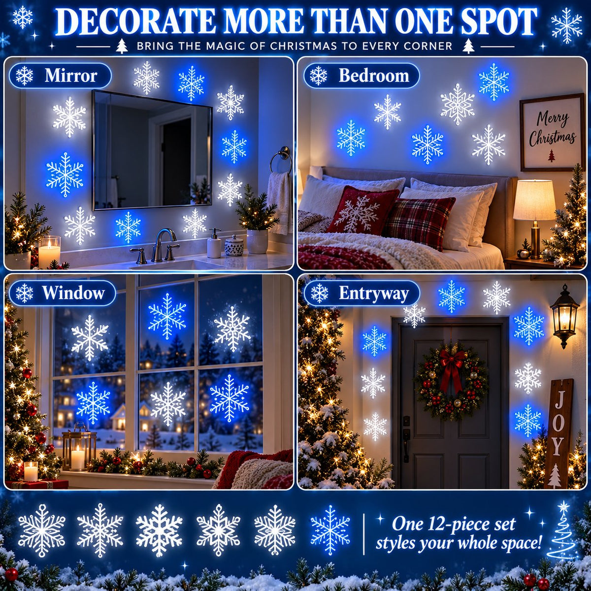 ❄️ LED Snowflake Wall Set