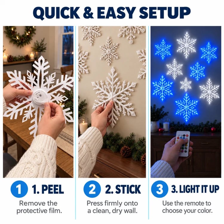 ❄️ LED Snowflake Wall Set