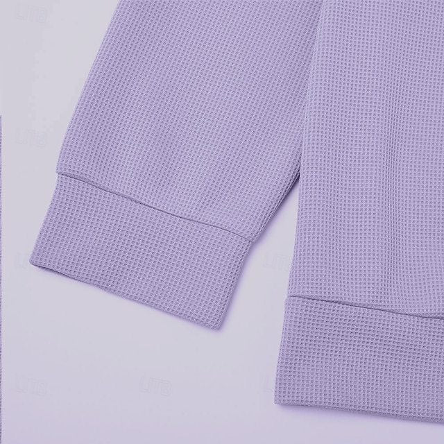 Men's Waffle Polo Shirts Textured Formal Business Ribbed Polo Collar Fashion