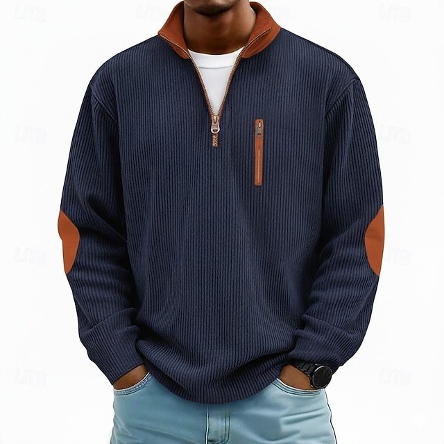 Men's Corduroy Shirt Tee Top Long Sleeve Shirt Oversized Loose Outdoor Street Tee for Men