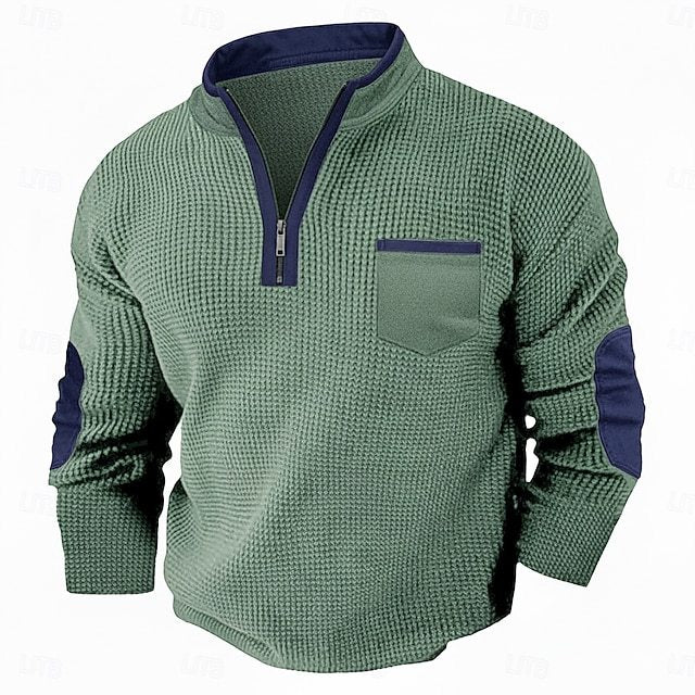 Men's Waffle T-shirt T Shirt Waffle Henley Shirt Long Sleeve Fall Fall & Winter
