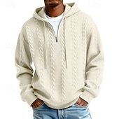 Men's Jacquard Hoodie Pullover Hoodie Sweatshirt Textured Sports & Outdoor Casual Daily Streetwear Cool Sportswear