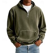Men's Hoodie Pullover Hoodie Sweatshirt Quarter Zip Hoodie Streetwear Cool Spring Fall