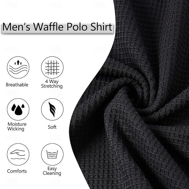Men's Waffle T-shirt T Shirt Waffle Henley Shirt Long Sleeve Fall Fall & Winter