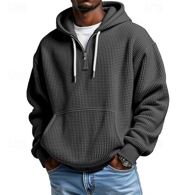 Men's Hoodie Hoodie Plain Drawstring Pocket Sports & Outdoor Daily Holiday Streetwear Spring Fall Clothing