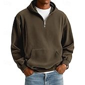 Men's Hoodie Pullover Hoodie Sweatshirt Quarter Zip Hoodie Streetwear Cool Spring Fall