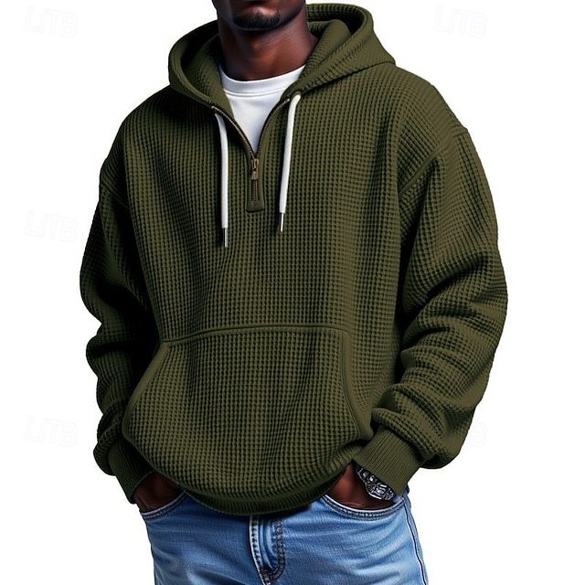 Men's Hoodie Hoodie Plain Drawstring Pocket Sports & Outdoor Daily Holiday Streetwear Spring Fall Clothing
