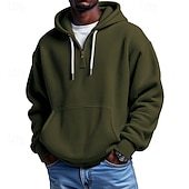Men's Hoodie Hoodie Plain Drawstring Pocket Sports & Outdoor Daily Holiday Streetwear Spring Fall Clothing