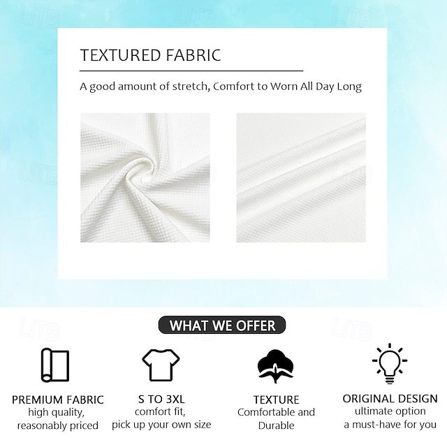 Men's Waffle Polo Shirts School Athleisure Standing Collar Long Sleeve Leisure Tops