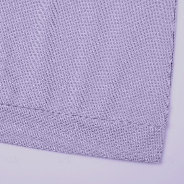 Men's Waffle Polo Shirts Textured Formal Business Ribbed Polo Collar Fashion