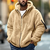 Men's Hoodie Outerwear Fleece Hoodie Black Navy Blue Khaki Dark Gray Hooded Plain Sports & Outdoor Daily Holiday Streetwear Cool Casual Fall & Winter Clothing Apparel Hoodies Sweatshirts