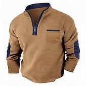 Men's Waffle T-shirt T Shirt Waffle Henley Shirt Long Sleeve Fall Fall & Winter