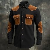 Men's Shirt Waffle Shirt Casual Shirt Button Up Shirt Cargo Shirt