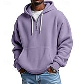 Men's Hoodie Hoodie Plain Drawstring Pocket Sports & Outdoor Daily Holiday Streetwear Spring Fall Clothing
