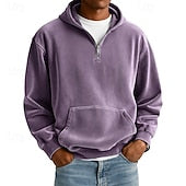 Men's Hoodie Pullover Hoodie Sweatshirt Quarter Zip Hoodie Streetwear Cool Spring Fall