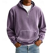 Men's Hoodie Pullover Hoodie Sweatshirt Quarter Zip Hoodie Streetwear Cool Spring Fall