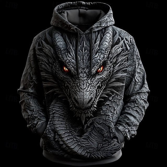 Men's Dragon Hoodies Sweatshirt Fashion Cool Daily