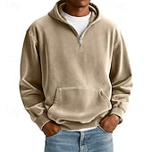 Men's Hoodie Pullover Hoodie Sweatshirt Quarter Zip Hoodie Streetwear Cool Spring Fall
