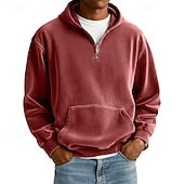 Men's Hoodie Pullover Hoodie Sweatshirt Quarter Zip Hoodie Streetwear Cool Spring Fall