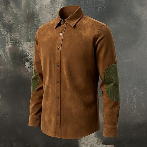 Men's Cargo Shirt Trousers Corduroy Pants Faux Suede Pants