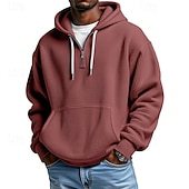 Men's Hoodie Hoodie Plain Drawstring Pocket Sports & Outdoor Daily Holiday Streetwear Spring Fall Clothing