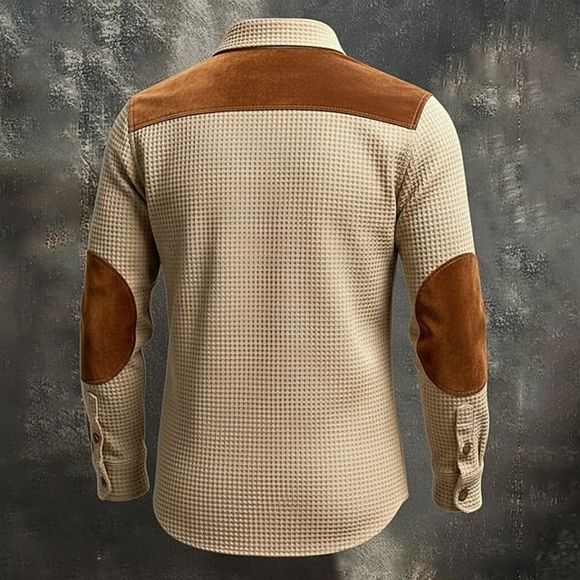 Men's Shirt Waffle Shirt Casual Shirt Button Up Shirt Cargo Shirt