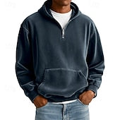 Men's Hoodie Pullover Hoodie Sweatshirt Quarter Zip Hoodie Streetwear Cool Spring Fall