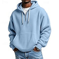 Men's Hoodie Hoodie Plain Drawstring Pocket Sports & Outdoor Daily Holiday Streetwear Spring Fall Clothing