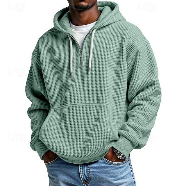Men's Hoodie Hoodie Plain Drawstring Pocket Sports & Outdoor Daily Holiday Streetwear Spring Fall Clothing