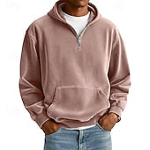 Men's Hoodie Pullover Hoodie Sweatshirt Quarter Zip Hoodie Streetwear Cool Spring Fall