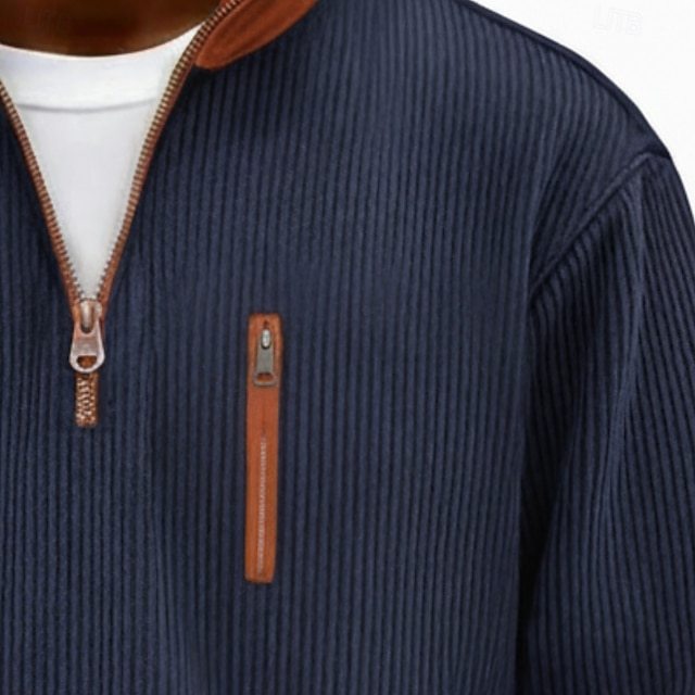 Men's Corduroy Shirt Tee Top Long Sleeve Shirt Oversized Loose Outdoor Street Tee for Men
