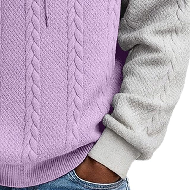 Men's Jacquard Hoodie Pullover Hoodie Sweatshirt Hoodie Patchwork Color Cool Sportswear