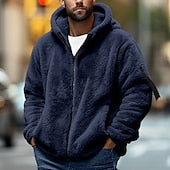 Men's Hoodie Outerwear Fleece Hoodie Black Navy Blue Khaki Dark Gray Hooded Plain Sports & Outdoor Daily Holiday Streetwear Cool Casual Fall & Winter Clothing Apparel Hoodies Sweatshirts
