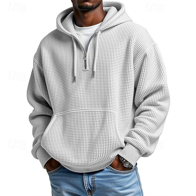 Men's Hoodie Hoodie Plain Drawstring Pocket Sports & Outdoor Daily Holiday Streetwear Spring Fall Clothing